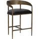 Zanatta 35 inch Charcoal Black Leather Counter Stool